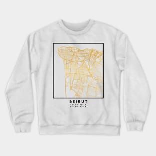 BEIRUT LEBANON CITY STREET MAP ART Crewneck Sweatshirt